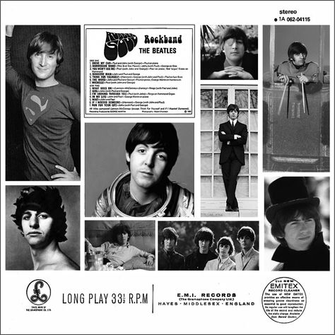 Rubber Soul, (Rock Band), (Back Cover), Rubber Soul, The Beatles Emma Bloom, Rubber Soul Beatles, Rubber Soul, Just Good Friends, The Fab Four, Cassette Tapes, Popular Culture, Rock Band, Back Cover