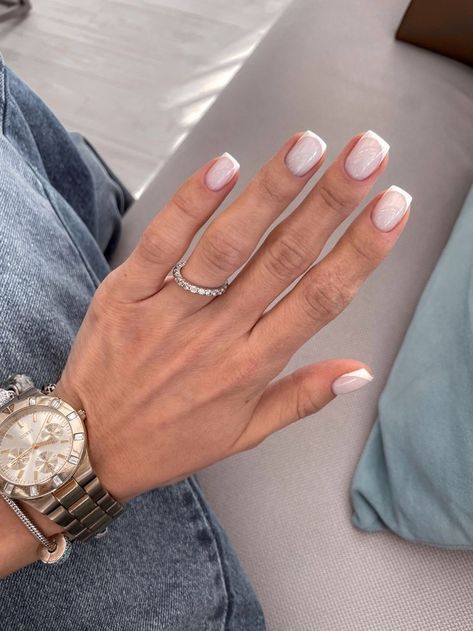 Dipped Squared Nails, Powder Gel French Manicure, Powder Gel French Nails, Bridal Nails Wedding Elegant Short, French Dipping Powder Nails, Corporate Nails Manicures, August Nails Dip Powder, French Tip Wedding Nails For Bride Square, Neutral Dip Nails With Design