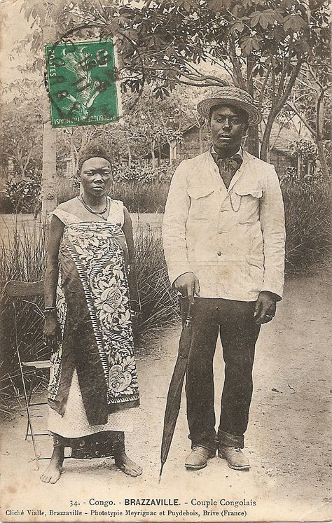 SAPE 1900 Style, Vintage postcard, Congo Brazzaville. Kingdom Of Kongo, Belgian Congo, African Colors, Congo Brazzaville, African Textiles, Out Of Africa, Photographs Of People, African History, African Countries