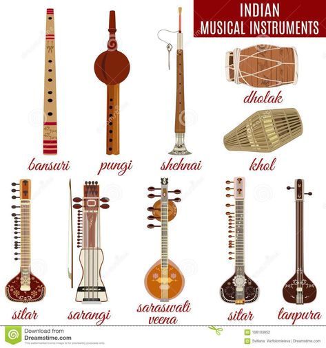 Indian Instruments Illustration, Sarangi Instrument Drawing, Indian Musical Instruments Drawing, Indian Classical Instruments, Classical Music Instruments, Ss23 Trends, Classical Instruments, Indian Instruments, Music Vocabulary