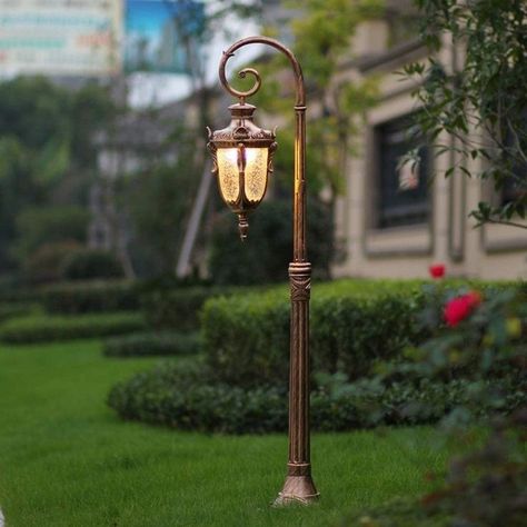 WFZRXFC E27 Modern Simple Lantern Glass Outdoor Rainproof Waterproof Antirust Floor Lamp Pillar Street Post Light Decoration Illumination Light Fixture Tradition Classic Victoria Garden Lawn Lights Simple Lantern, Cheap Lamps, Bamboo House Design, European Garden, Wall Waterproofing, Bamboo House, Light Decoration, Lawn Lights, Garden Lawn