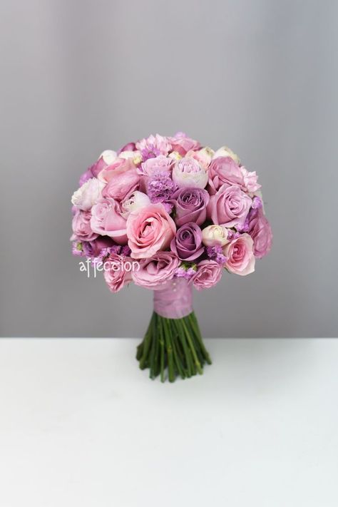 Fresh Flower Bouquets Wedding, Ball Bouquet, Pink Purple Wedding, Lily Bridal Bouquet, Simple Wedding Bouquets, Pink Quince, Birthday Flowers Bouquet, Flower Wedding Bouquet, Purple Wedding Bouquets