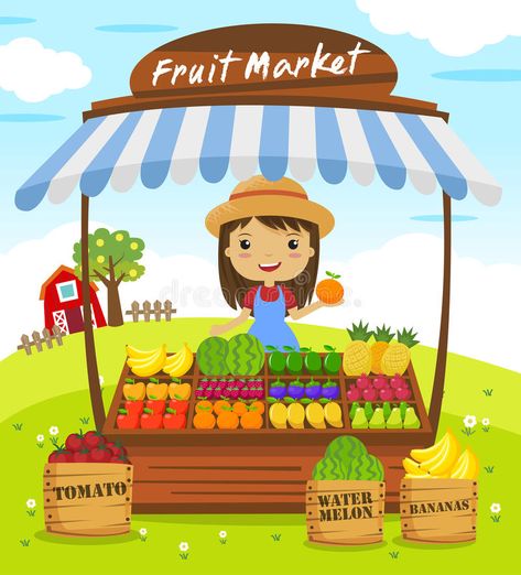 Market Cartoon, Apple Tree Farm, Fruit Stall, Vegetable Farm, Farm Clipart, Animal Art Projects, Bacon And Egg Casserole, Vegetable Farming, Fruit Cartoon