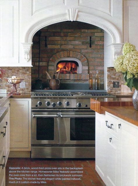 Indoor Pizza Oven, Veranda Interiors, Brick Pizza Oven Outdoor, Oven Fireplace, Wood Burning Pizza Oven, Brick Pizza Oven, Wood Fired Pizza Oven, Pizza Oven Outdoor, Kitchen Oven