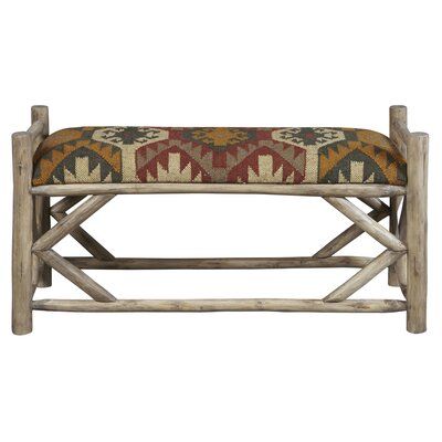 Millwood Pines Rozek Upholstered Bench | Wayfair Southwestern Color Palette, Modern Southwest Style, Southwest Furniture, Rustic Wood Bench, Southwestern Colors, Bedroom Decoration Ideas, Modern Style Bedroom, Storage Bench Bedroom, Classic Bedroom