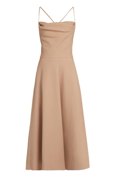 27 Bridesmaid Dresses They'll Actually Wear Again  - ELLE.com Vestidos Nude, Ballerina Dresses, Beige Short Dress, Beige Cocktail, Nude Dresses, Wool Dresses, Short Slip Dress, Beige Midi Dress, Dresses Beige