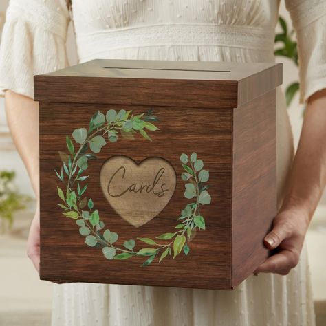 "Buy the Kate Aspen® Rustic Brown Faux Wood Print Card Box at Michaels. com. The rustic brown faux wood print card box by Kate Aspen can be used for a number of occasions including weddings, birthdays, bridal showers, baby showers, graduations and even funerals. The collapsible design allows you to store easily and use multiple times. The rustic brown faux wood print card box by Kate Aspen can be used for a number of occasions including weddings, birthdays, bridal showers, baby showers, graduati Wood Wedding Card Box, Wood Card Box, Farmhouse Wedding Decor, Rustic Card Box Wedding, Bridal Gift Box, Aspen Wedding, Greeting Card Box, Wedding Card Box, Gift Card Boxes