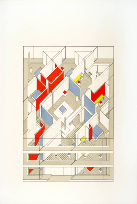 John Hejduk, Diamond House B, Projection, 1963-1967 &midd… Walter Pichler, John Hejduk, Diamond House, Axonometric Drawing, Concept Diagram, Architectural Drawing, Model Drawing, Diagram Architecture, Architecture Illustration