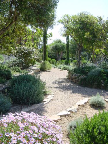 Portuguese Garden Ideas, Portugese Garden, Portuguese Garden, Portugal Garden, Meandering Path, Greek Garden, Stone Edging, Stone Garden Paths, Provence Garden