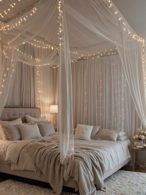 Rum Inspo, Dream Bedroom Inspiration, Cute Bedroom Decor, Redecorate Bedroom, Cozy Room Decor, Dreamy Bedrooms, Dreamy Room, Dream Room Inspiration, Room Makeover Bedroom