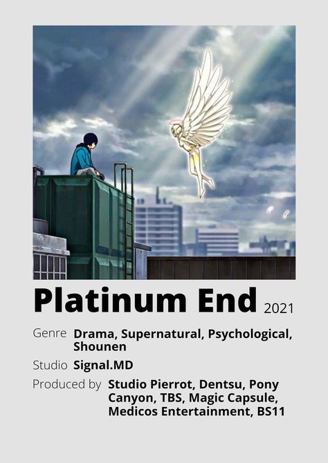 Platinum End Anime, Platinum End, Poster Information, Anime Minimalist Poster, Posters Minimalist, Film Posters Minimalist, Minimalist Posters, Polaroid Poster, Minimal Poster