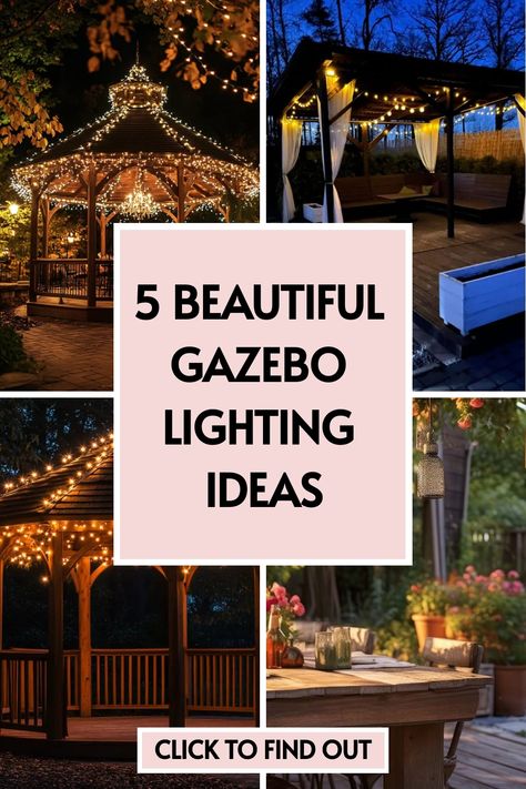 Ready to elevate your backyard space? 💡 Check out our top 5 gazebo lighting ideas for a beautifully lit oasis! Your perfect gazebo design awaits—click now to discover more! ✨ Backyard With Gazebo, Gazebo Lighting Ideas, Gazebo Lights, Backyard Lights, Gazebo Lighting, Aluminum Gazebo, Lights Ideas, Solar Pathway Lights, Romantic Candlelight