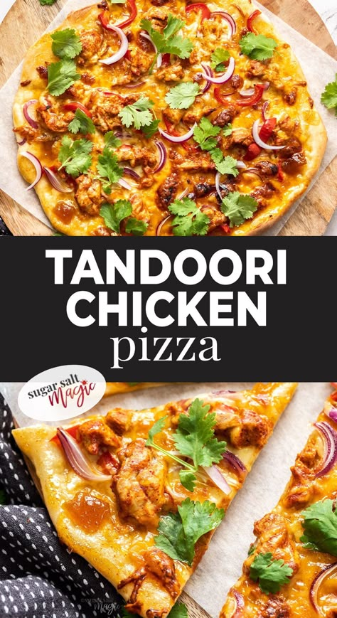 Tandoori Pizza, Tandoori Chicken Pizza, Tandoori Paste, Homemade Pizza Crust, Pizza Flatbread, Tandoori Masala, Pizza Recipes Homemade, Chicken Pizza, East Meets West