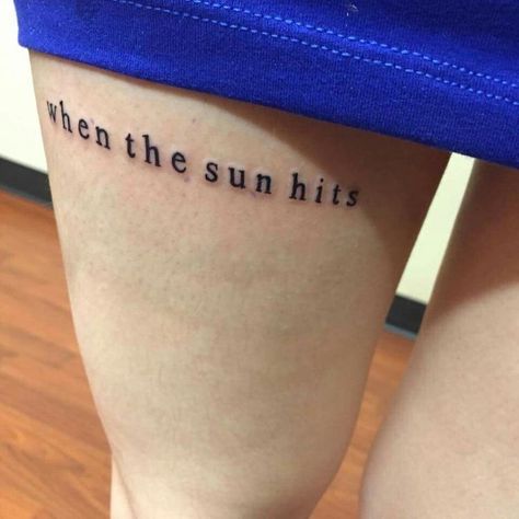 Radiohead Tattoo, When The Sun Hits, Cute Tats, Quote Tattoo, Stick N Poke Tattoo, Poke Tattoo, Real Tattoo, Time Tattoos, Skin Art