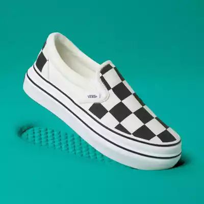 Big Classics Checker Super ComfyCush Slip-On | Shop Womens Shoes At Vans Old Skool Platform, Tenis Vans, Checkered Vans, Vans Store, Kawaii Shoes, Black Vans, Vans Slip On, High Top Vans, Shop Shoes