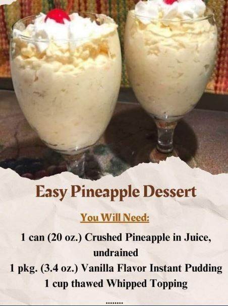 Easy Pineapple Dessert - ALL RECIPES GUIDE Easy Pineapple Dessert, Pineapple Desert, Pineapple Pudding, Twinkie Cake, Pineapple Dessert, Pineapple Dessert Recipes, Desserts No Bake, Pineapple Desserts, Most Popular Desserts