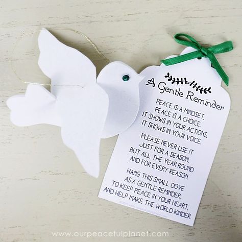 Peace Dove Craft Foam ornament & Poem Peace Dove Craft, Dove Craft, Paper Dove, Gift Box Templates, Peace Crafts, Advent Crafts, Origami Templates, Dove Ornaments, Children's Church Crafts