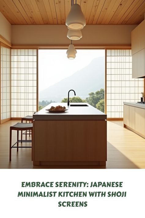 Transform your cooking space into a serene oasis with a Japanese minimalist kitchen design! Discover how shoji screens can enhance your kitchen's aesthetic while maintaining functionality. Explore ideas for a clutter-free environment, natural materials, and harmonious color palettes that evoke tranquility and elegance. Perfect for those who appreciate simplicity and beauty in every detail! Moroccan Style Kitchen, Japanese Kitchen Design, Rustic Cabin Kitchen, Color Tile Backsplash, Kitchen Japanese, Shoji Screens, Modern Urban Style, Japanese Minimalist, Japanese Interiors