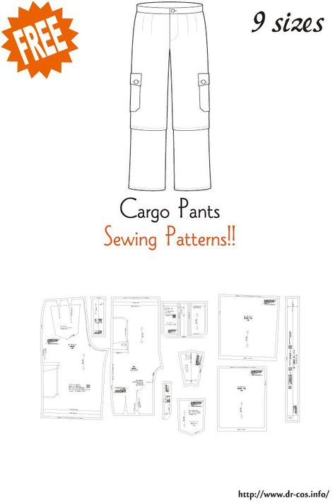 Cargo Pattern Pants, Cargo Pant Sewing Pattern, Denim Pants Sewing Pattern Free, Unisex Pants Pattern, Free Cargo Pants Pattern, Cargo Sewing Pattern, Pattern Pants Men, Man Pants Pattern, Sewing Patterns Free Men