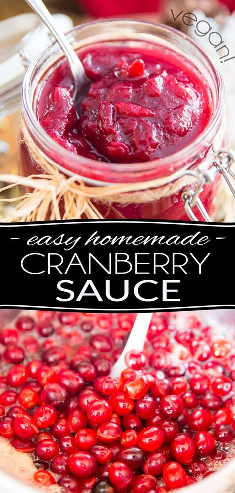 Naturally sweetened with orange juice and maple syrup, this Cranberry Sauce is so stupid easy to make and tastes so much better than the sugar-laden storebought stuff... Plus, it can - and even should - be made ahead of time, so there are no excuses not to make your own! Canning Cranberry Sauce, Homemade Cranberry Sauce Recipe, Christmas Side Dish Recipes, Best Cranberry Sauce, Cranberry Orange Sauce, Baking Techniques, Homemade Cranberry Sauce, Christmas Meal, Seasoning Blends