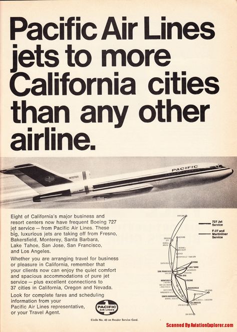 Airline Advertising, Advertisement Picture, Republic Airlines, Vintage Airline Ads, Copywriting Ads, Pacific Airlines, Northwest Airlines, Vintage Airline Posters, Plane Photos