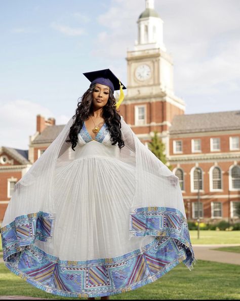 Habesha Kemis For Graduation, Ethiopian Graduation Dress, Habesha Graduation Dress, Ethiopian Graduation, Ethiopian Outfits, Ethiopian Kemis, Ethiopia Clothing, Eritrean Clothing, Ethiopian Wedding Dress