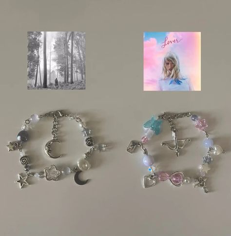 Handmade Taylor Swift Inspired Bracelets Taylor Swift Jewelry Aesthetic, Taylor Swift Charms, Taylor Swift Charm Bracelet, Taylor Swift Phone Charm, Aesthetic Charm Bracelet, Emo Cottagecore, Bracelets Y2k, Tailor Swift, Y2k Jewellery