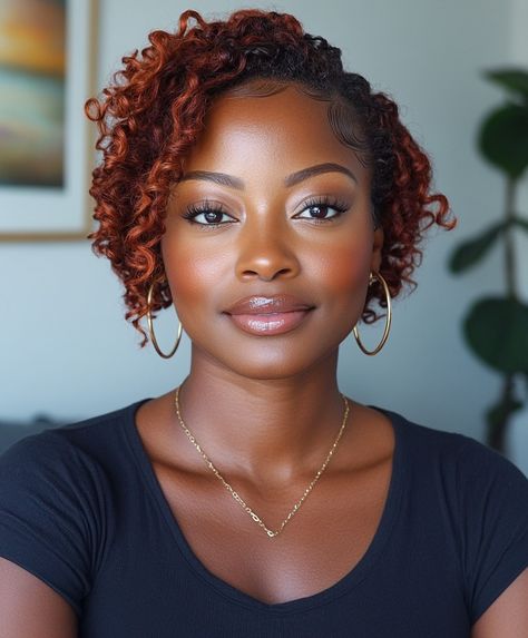 Top 51 Fall Hair Colors for Black Women That Complement Every Skin Tone - AskNaij Red Twa, Hair Color For Black Women, Dark Fall Hair Colors, Warm Hair Color, Hair Colors For Black Women, Colors For Black Women, Dark Fall Hair, Mohawk Styles, Twa Hairstyles