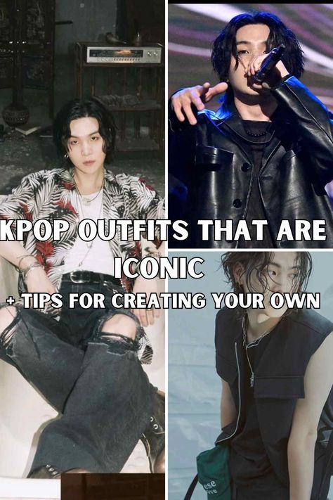 17 Kpop Outfits That Are Iconic + Tips For Creating Your Own - ljanestyle Kpop Costumes Ideas, Bts Outfits Concert, Kpop Style Inspired Outfits, Kpop Clothes Inspired Outfits, Iconic Kpop Outfits, K Pop Outfit Ideas, K Pop Concert Outfit, Ateez Concert Outfit Ideas, K Pop Concert Outfit Ideas