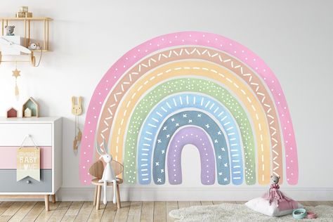 Excited to share this item from my #etsy shop: Large Boho Watercolour Pink Rainbow, Soft Rainbow Wall Decal, Nursery Wall Decal Rainbow Unicorn Wall Mural, Boho Rainbow Painted Wall, Rainbow Wall Mural Diy Paint, Pastel Rainbow Mural, Rainbow Wall Painting Ideas, Rainbow Mural Kids Room Diy, Rainbow Shiplap Wall, Rainbow Paint Wall, Rainbow Mural Kids Room