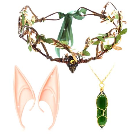 PRICES MAY VARY. High quality, muti-color and beautiful, dress accessory that never goes out of style, make you like a butterfly fairy. You will get : 1 x Gold fairy elf crown, 2 x elf ears. fairy elf crown, it is a good decoration for a party, Halloween dress-up party and cosplay,dancing party,like a butterfly, It is special design will make you look unique. These fairy Elf Ear Cuffs will make a Halloween dress up party and you can give them to your beautiful daughter as birthday gifts or dress Woodland Fairy Crown, Elf Headpiece, Elven Woman, Elf Crown, Fairy Headpiece, Elf Ear, Faux Branches, Elf Ear Cuff, Crown Headpiece