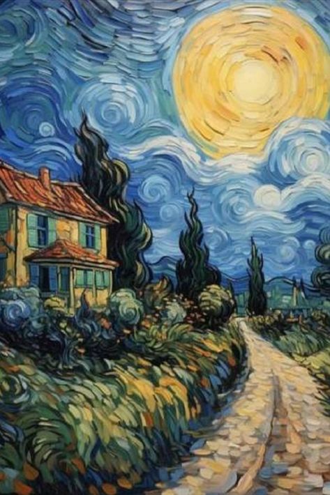 Lukisan Van Gogh, Van Gogh Drawings, Overly Sensitive, Famous Art Paintings, Van Gogh Landscapes, Artist Van Gogh, Famous Art Pieces, Famous Artists Paintings, Starry Night Art