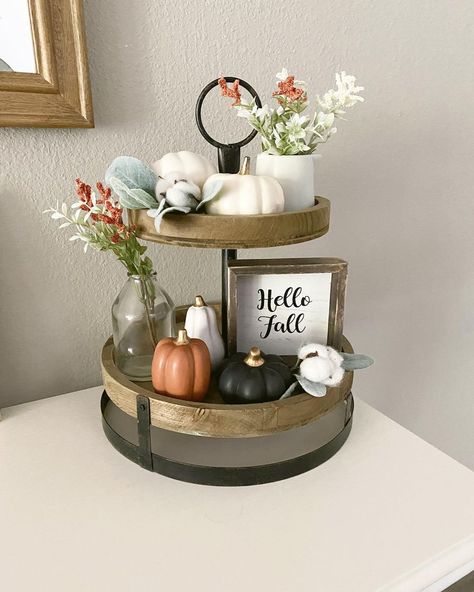 Sara on Instagram: “Breaking out my fall decor today & this tiered tray is one of my favorites to decorate! 🍂 #falldecor #tieredtraydecor #tieredtray #fall…” Small Tiered Tray Decor, Small Tiered Tray, Tiered Tray Decor, Tiered Tray, Hobby Lobby, My Favorites, I Fall, Tray Decor, Lobby