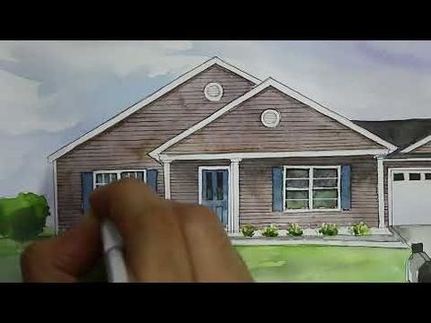 Painting a House Illustration in Watercolor - YouTube Painting A House, Hand Rendering, Timelapse Video, House Illustration, Time Lapse Video, Painting Process, Video Tutorial, A House, I Hope You