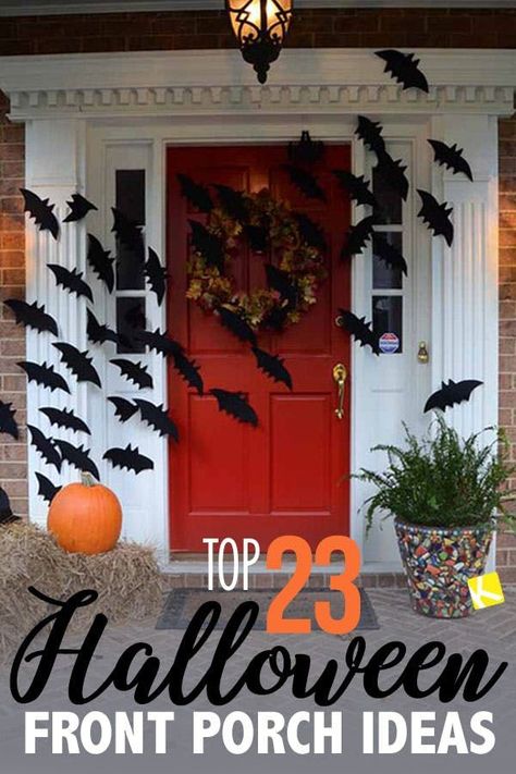 Looking for the best ideas for Halloween porch decorations? Whether you have a small porch or large outdoor space to decorate for Halloween, these DIY Halloween decorations will blow away your trick or treaters & neighbors! Halloween front porch decor can be easy & cheap with these tips & ideas rounded up by The Krazy Coupon Lady. Get spooky with your front porch Halloween decor or fall decorations this year with the best ideas on the internet! #halloweendecorations #HalloweenDIY #halloweenparty Halloween Front Porch Decorations, Porche Halloween, Front Porch Decorations, Halloween Front Porch Ideas, Hallowen Ideas, Halloween Front Porch Decor, Porch Decorations, Creepy Halloween Decorations, Halloween Front Porch