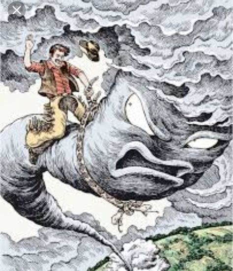 Pecos Bill is important to children's literature because he made the concept of tornadoes not so scary to children in the mid west. Busy Drawing, Pecos Bill, Wild West Show, Folklore Art, Pen Illustration, Graphic Illustrations, Tall Tales, American Legend, Fairytale Illustration