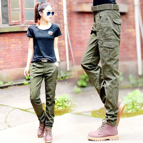 Green Army Pants Outfit, Green Army Pants, Army Green Pants Outfit, Army Pants Outfit, Cargo Pants Outfits Women, Best Cargo Pants, Green Pants Outfit, Hiking Trousers, Trousers Outfit