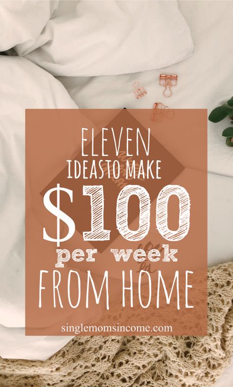 If you need to earn more money you do NOT have to run out a grab a second job. Here are 11 ways to make an extra $100 per week from home. #wah #wahm #sidehustle Second Jobs From Home, Second Job Ideas, Single Mom Income, Website Strategy, Thrifty Thursday, Mo Money, Second Job, Legitimate Work From Home, Single Moms