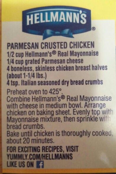 Helmans Parmesan Chicken, Chicken Mayo Parmesan, Parmesan Crusted Chicken Breast, Easy Parmesan Crusted Chicken, Mayonnaise Chicken, Parmesan Crusted Chicken Recipe, Crusted Chicken Breast, Easy Chicken Parmesan, Baked Dinner