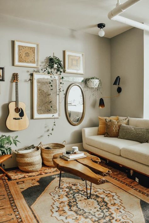 Boho Small Space Living Update - House On Longwood Lane Small Space Boho, Living In Nashville, Modern Boho Living Room, Living Room Designs Small Spaces, Space Space, Casa Vintage, Small Space Living Room, Apartment Inspiration, Living Room Decor Apartment