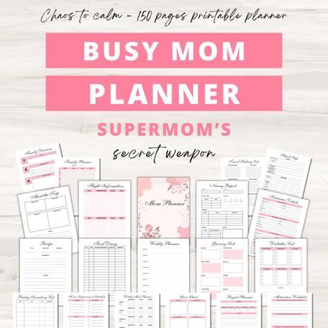 #Household_Binder #Busy_Mom_Planner #Printable_Life_Planner #Homeschool_Planner_Printable Busy Mom Planner, Printable Life Planner, Household Binder, Family Schedule, Home Binder, Mom Planner, Homeschool Planner, Home Management, Planner Bundle