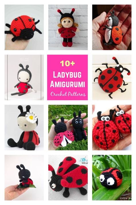 Amigurumi Ladybug Crochet Patterns Ladybug Crochet, Crochet Dish Scrubber, Crochet Ladybug, Felt Kids, Summer Top Pattern, Pillow Covers Pattern, Handbag Pattern, Crochet Animals Free Patterns, Crochet Summer Tops