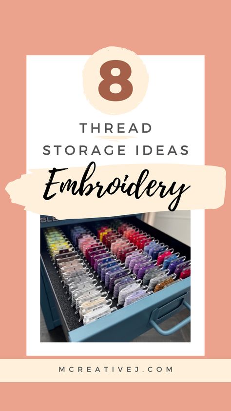 Try one of these embroidery thread storage solutions to keep your thread tangle free and easy to use. Embroidery Yarn Storage, Dmc Thread Organization, Dmc Floss Storage Ideas, Embroidery Supplies Organization, Embroidery Floss Storage Ideas, Embroidery Storage Ideas, Embroidery Thread Organization, Embroidery Organization, Embroidery Thread Storage