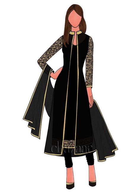 Buy Black Art Dupion Silk Churidar Suit With Jacket online, SKU Code: SLBS1803834. This Black  color Party churidar suit for Women comes with Sequins  Net . Shop Now! Black Churidar Designs Ideas, Black Churidar Designs, Party Churidar, Churidar Designs Ideas, Black Churidar, Illustration Croquis, Indian Drawing, Suit With Jacket, Silk Churidar