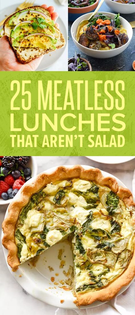 Meatless Lunches, Vegetarian Lunches, Vegetarian Lunch, Tasty Vegetarian Recipes, Meatless Meals, Vegetarian Diet, Meat Free, Healthy Vegetarian, Vegan Dinners