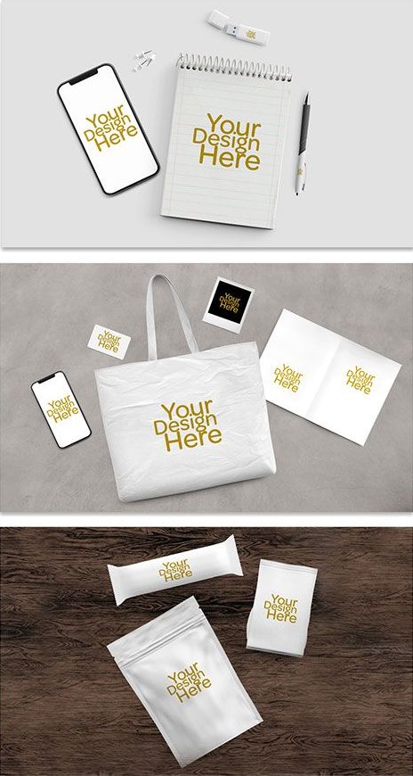 Business Collateral Merchandise Mockup Set - Free PSD Templates Merch Template, Simple Wedding Menu, Event Ticket Template, Photoshop Templates Free, Merchandise Ideas, Brochure Psd, Globe Logo, App Template, Psd Template Free