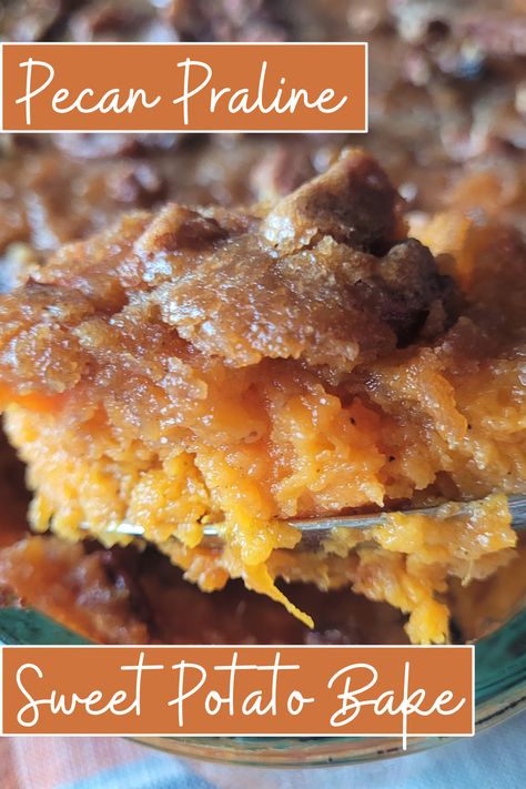 Pecan Praline Sweet Potato Bake — Chicken Soup with Dumplings Praline Sweet Potato Casserole, Chicken Soup With Dumplings, Sweet Potato Dumplings, Soup With Dumplings, Sweet Potato Bake, Chicken Dumpling Soup, Sweet Potato Dishes, Praline Recipe, Sweet Potato Pecan