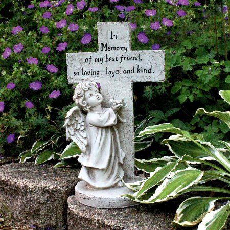 Bridge Garden Ideas, Bridge Garden, Angel Garden, Memorial Garden Stones, Hand Statue, Memorial Statues, Angel Statue, Garden Help, Angel Statues