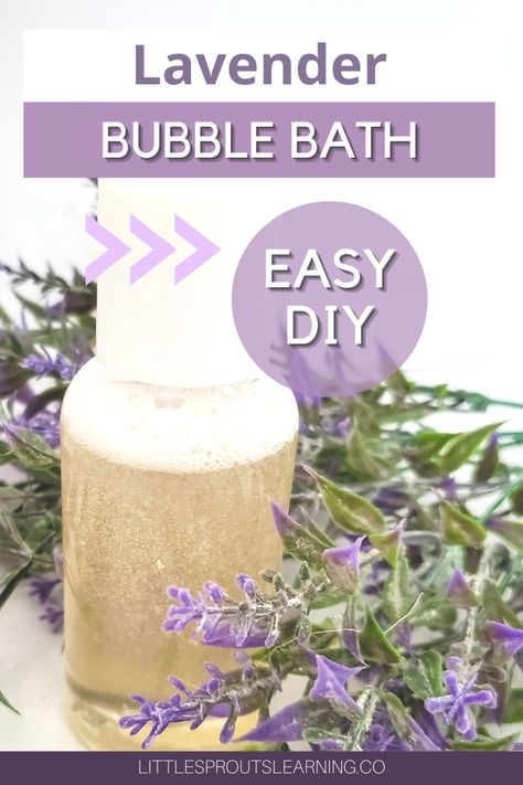 This DIY lavender bubble bath recipe is so relaxing and calming, it's the perfect way to wind down after a busy day. Diy Bubble Bath Powder, Bubble Bath Recipe, Homemade Bubble Bath, Diy Bubble Bath, Lavender Bubble Bath, Herbal Shop, Diy Lavender, Homemade Bubbles, Bath Recipes