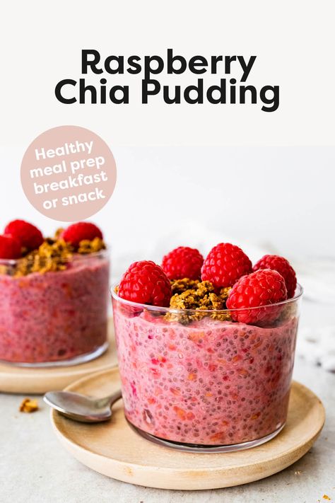 Raspberry Chia Seed Pudding Meal Prep For Breakfast, Raspberry Chia Pudding, Vanilla Granola, Chia Seed Recipes Pudding, Chia Recipe, Healthy Food Habits, Chia Seed Recipes, Raspberry Recipes, Chia Pudding Recipes